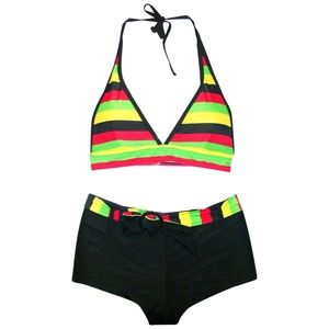 NWT Marina West Halter Boyshort Swimsuit Set L Large 10